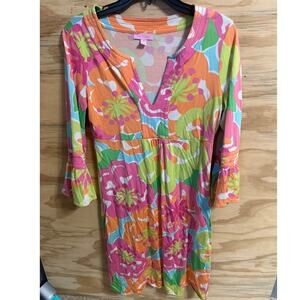 Women's Lilly Pulitzer Floral Resort Wear Medium V-Neck  Empire Waist